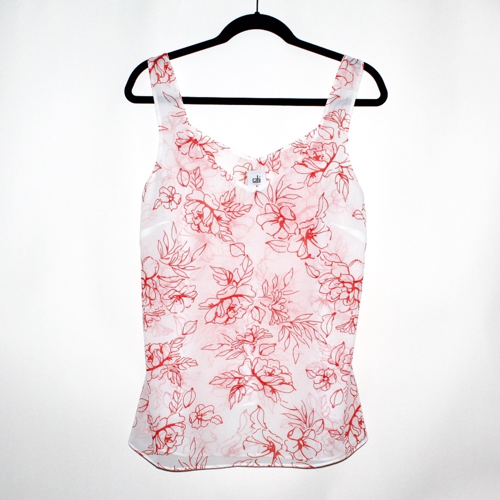 Cabi Sleeveless Floral "Stencil Top"
